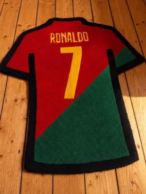 Football Jersey Rug – Handmade Sports Decor (Custom Colors & Sizes)