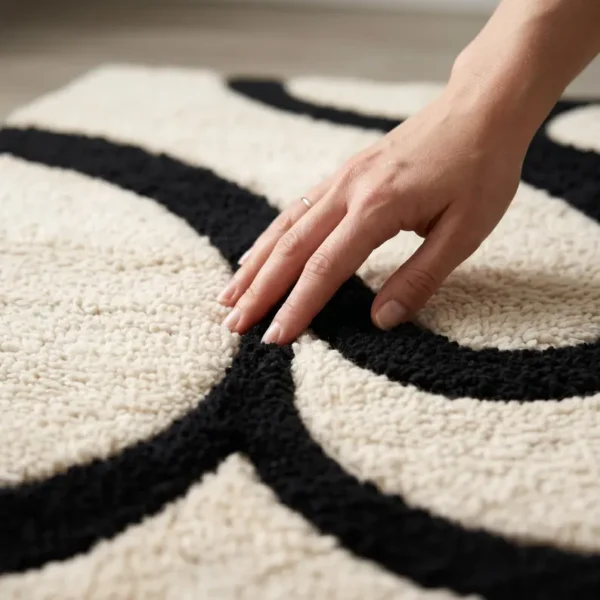 home.jpg Black & Ivory Abstract Wool Rug – Hand Tufted Plush Area Rug
