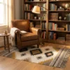Handwoven Southwestern Cotton Rug – Tribal Geometric Flatweave Durrie